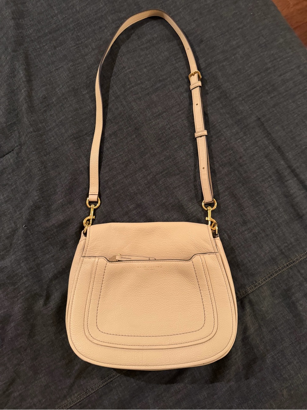 Marc Jacobs Empire City Cream Pebbled Leather Cross Body Bag